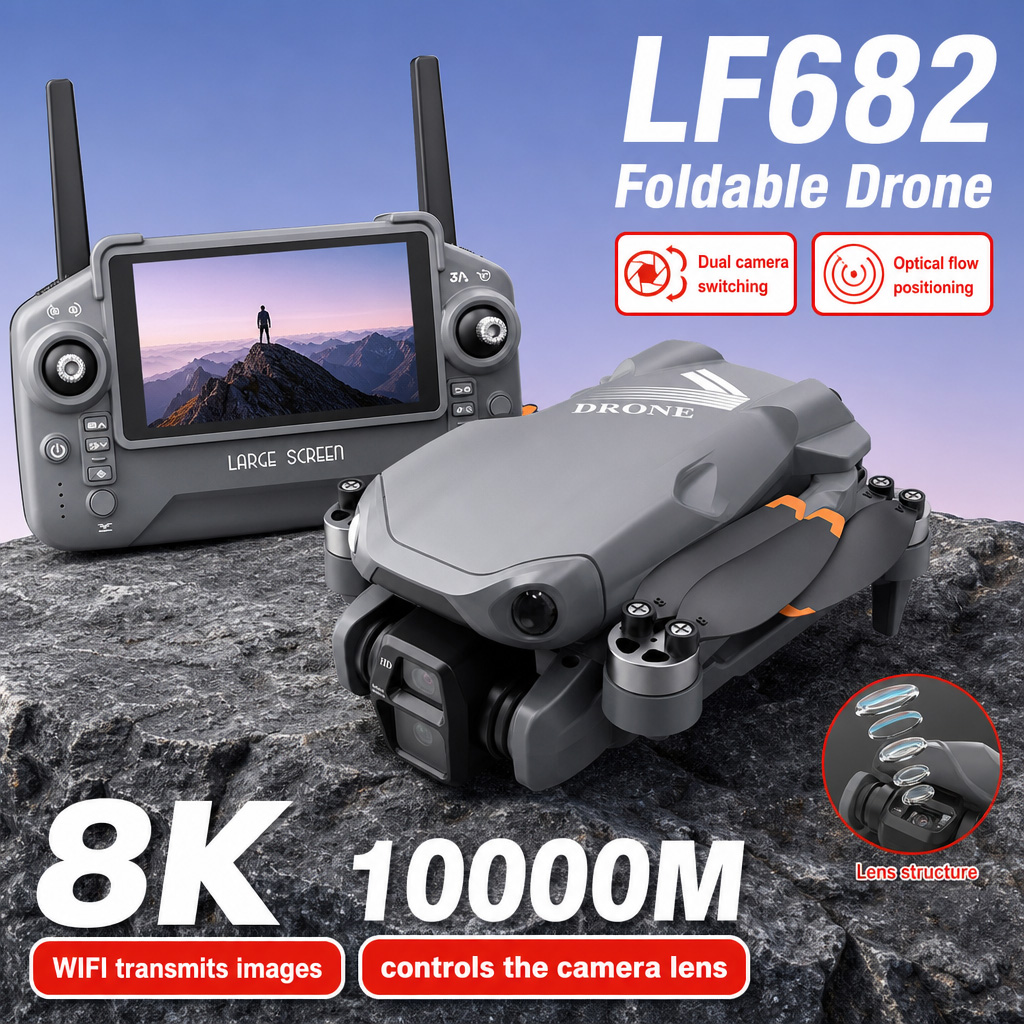 Rc Helicopter Case - Luftbild-Drohne LF682 mit 8K HD Dual-Kameras,